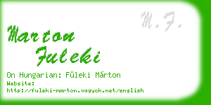 marton fuleki business card